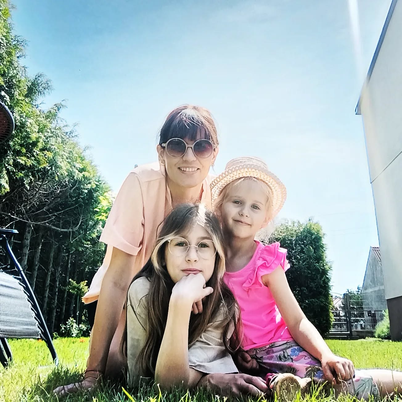 Happy School girl, reading a school book